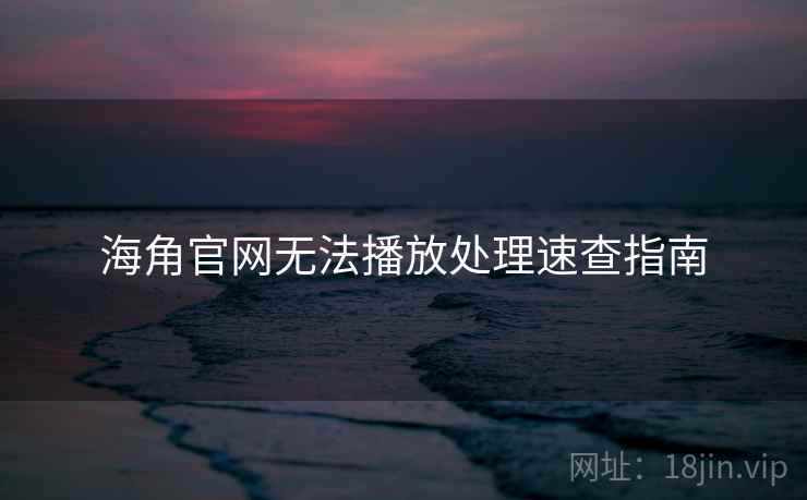 海角官网无法播放处理速查指南