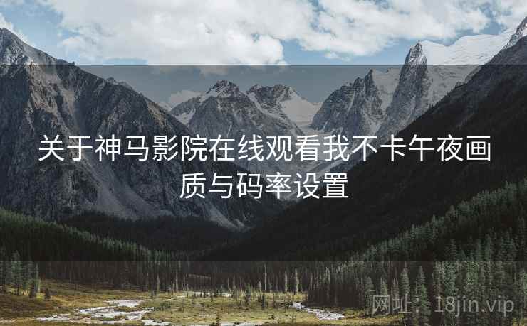 关于神马影院在线观看我不卡午夜画质与码率设置