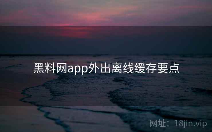 黑料网app外出离线缓存要点