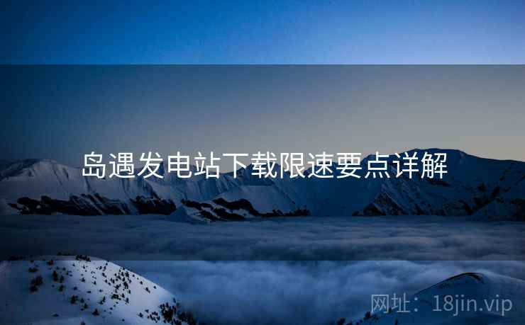 岛遇发电站下载限速要点详解